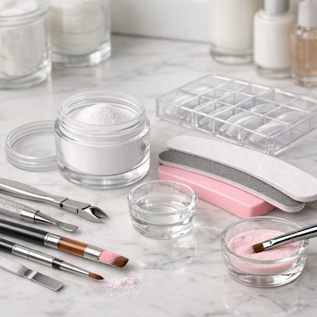 Professional acrylic nail tools for shaping and prep