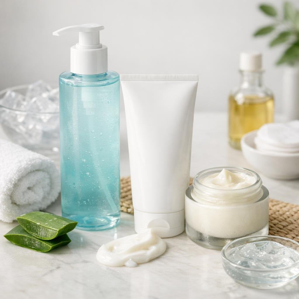 After sun gels and lotions for cooling hydration