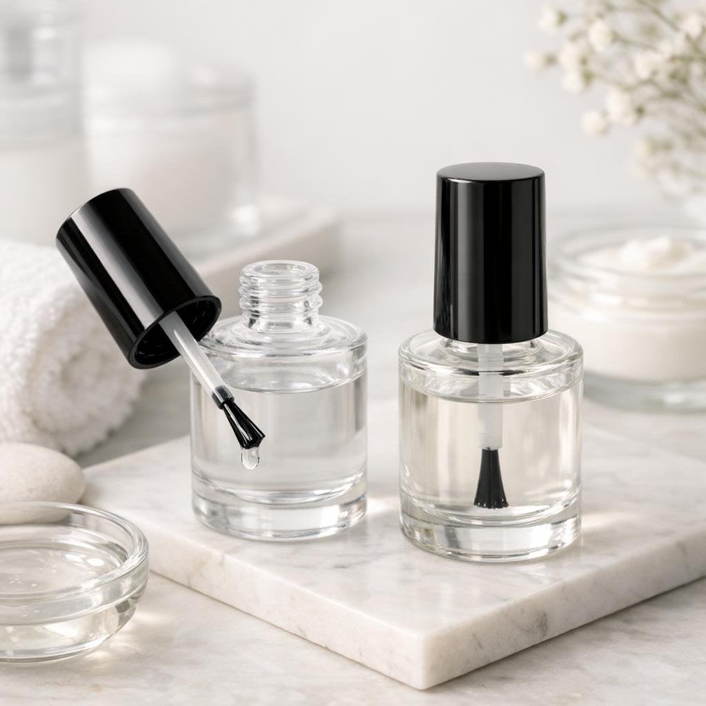 Base and top coats for smooth, glossy nails