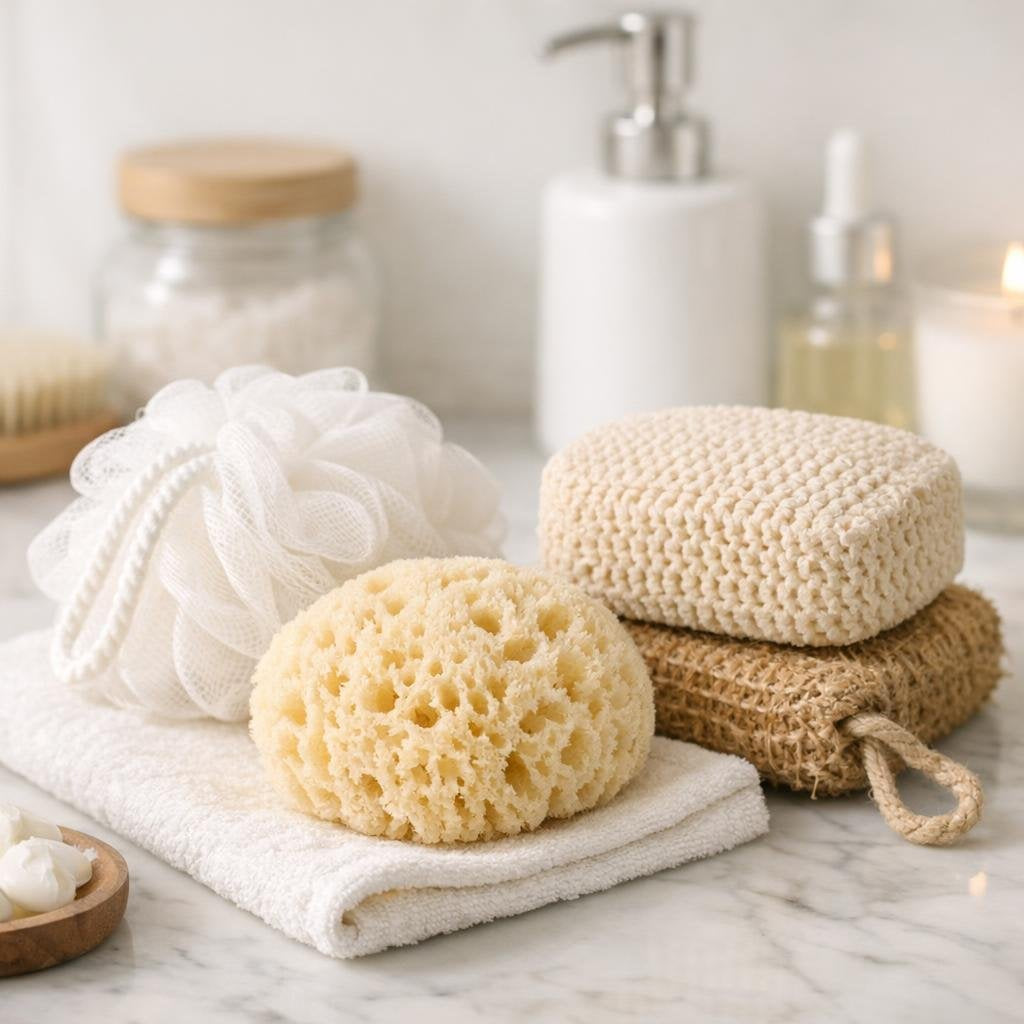 Soft bath sponges for gentle cleansing and daily lather
