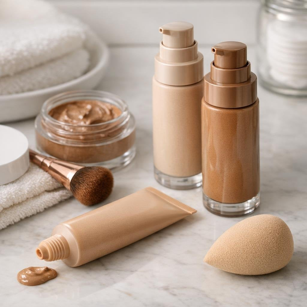 Body makeup glow with even-looking skin finish