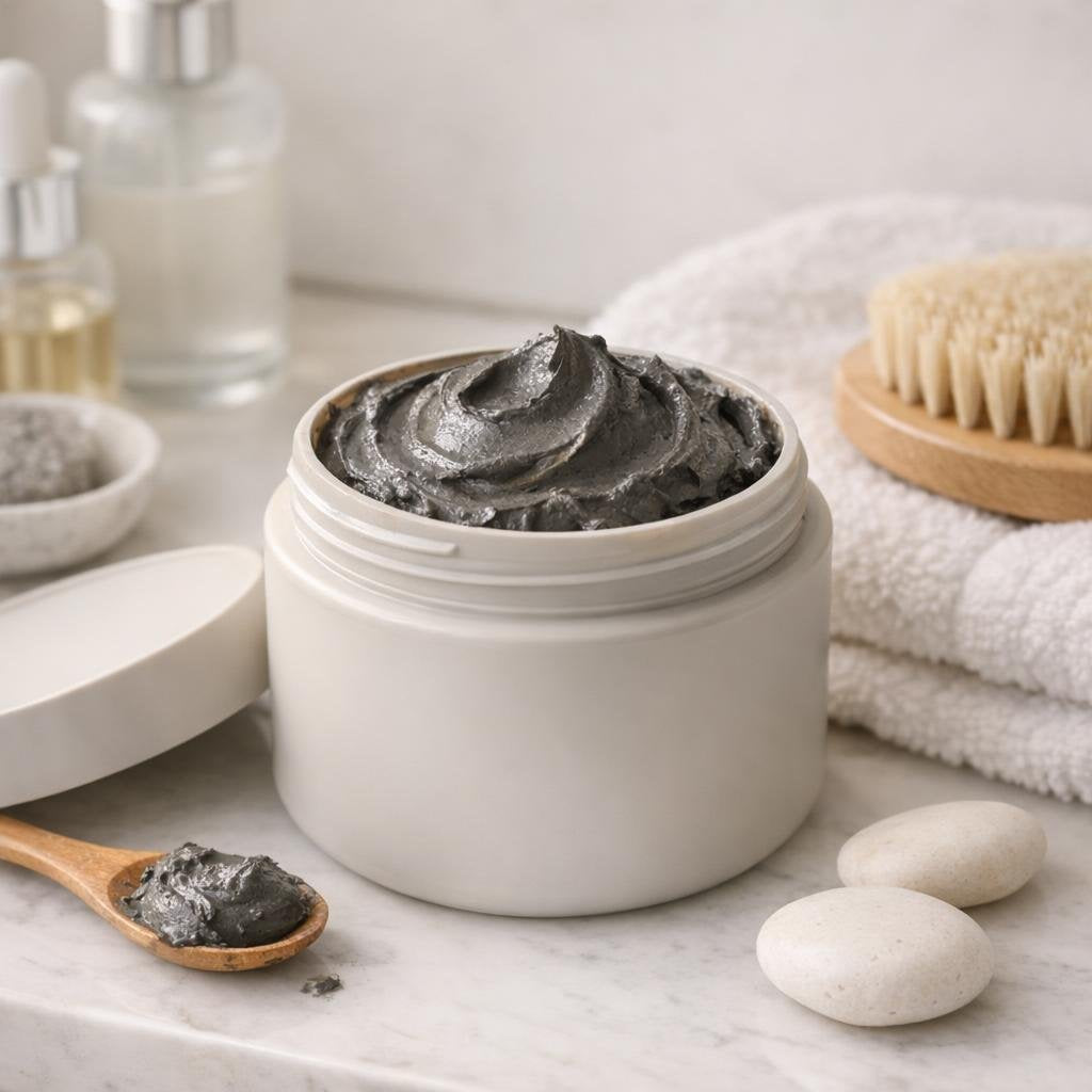 Detoxifying body mud treatment for smoother-looking skin