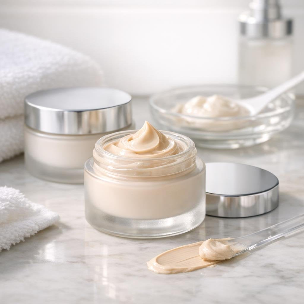 Colour-correcting CC facial creams with natural coverage