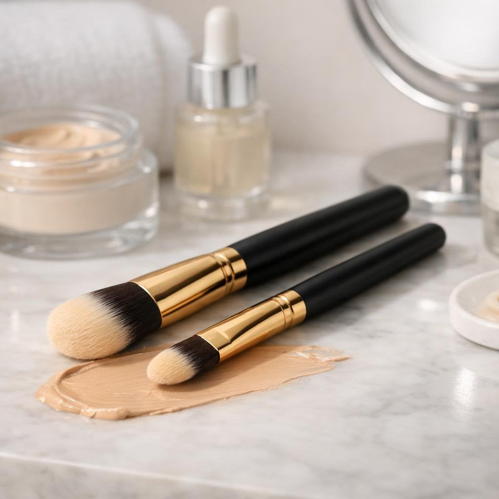 Concealer brushes for precise under-eye and spot coverage