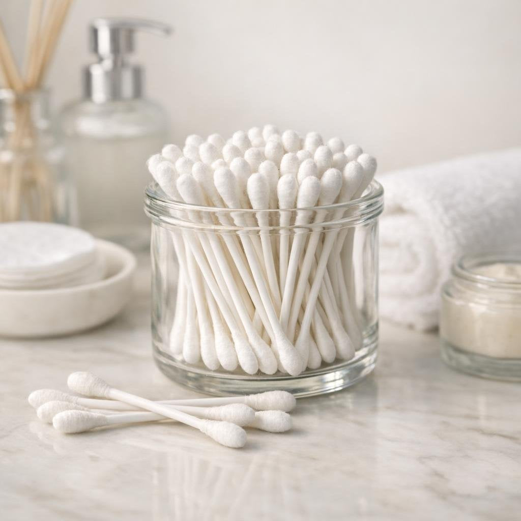 Precision cotton swabs for makeup touch-ups and grooming