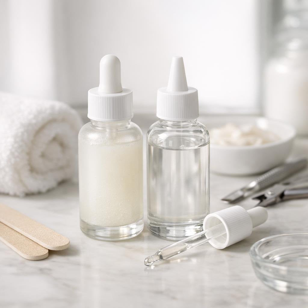 Cuticle removing fluid for clean nail prep