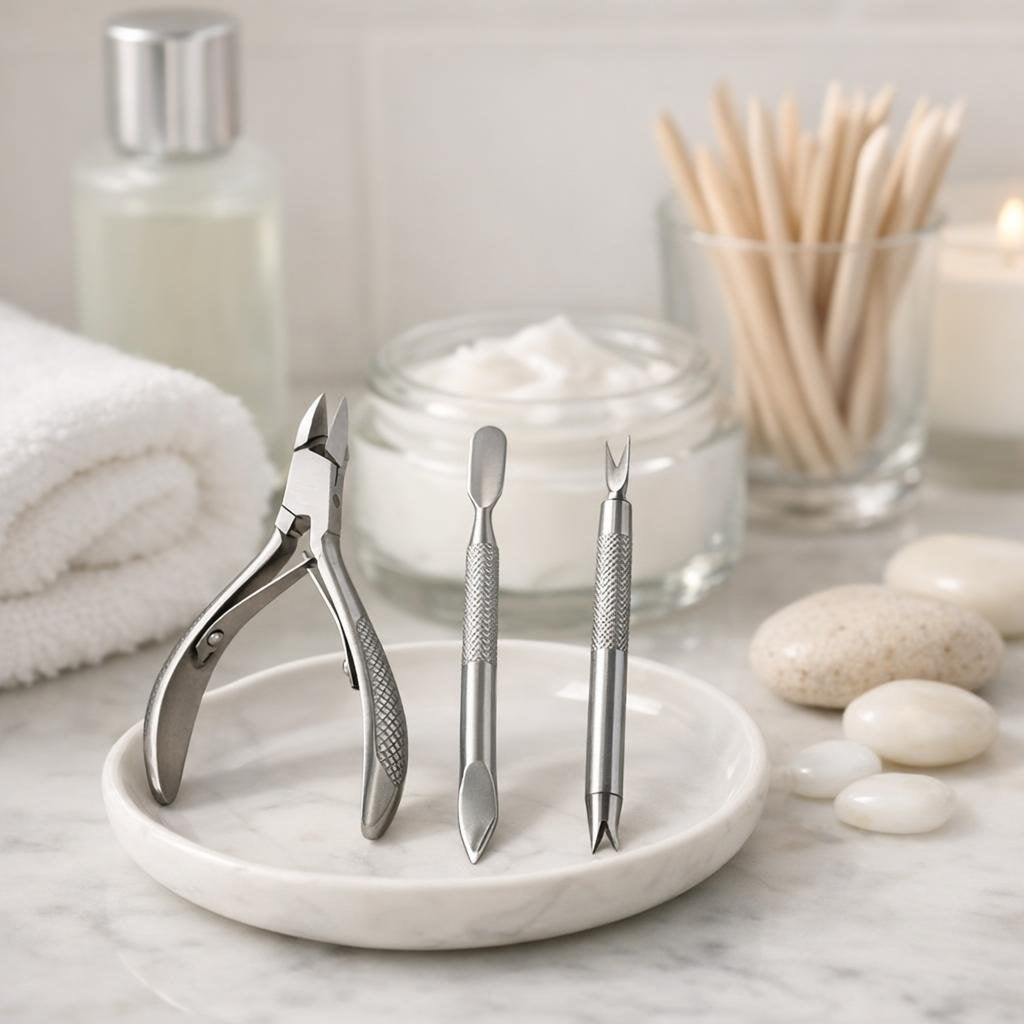 Professional cuticle tools with nippers and pushers