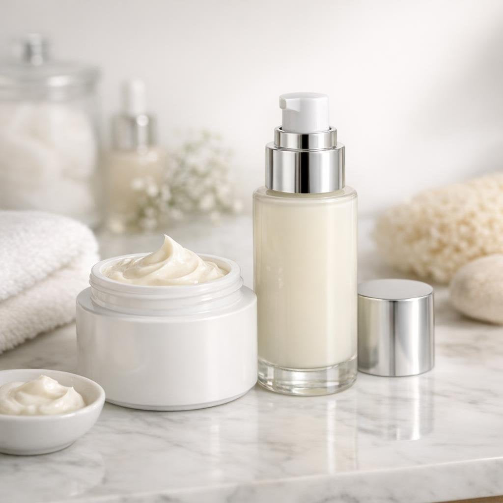DD facial cream swatches showing a natural, smooth finish