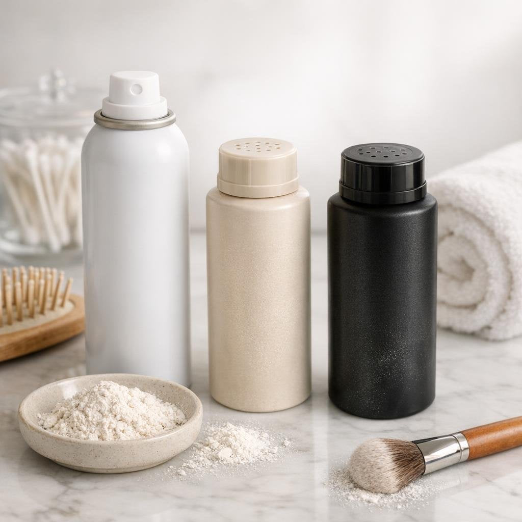 Dry shampoo sprays and powders for quick root refresh