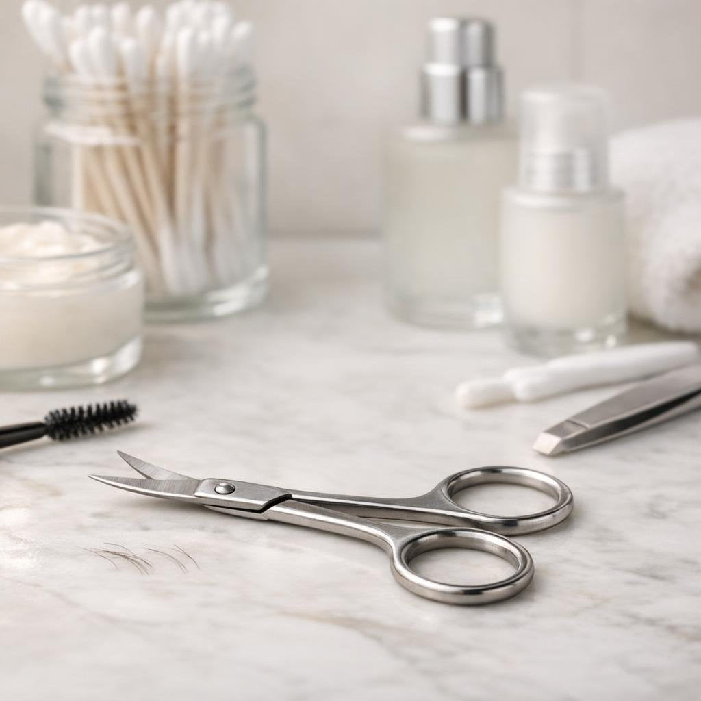 Precision eyebrow grooming scissors for neat shaping