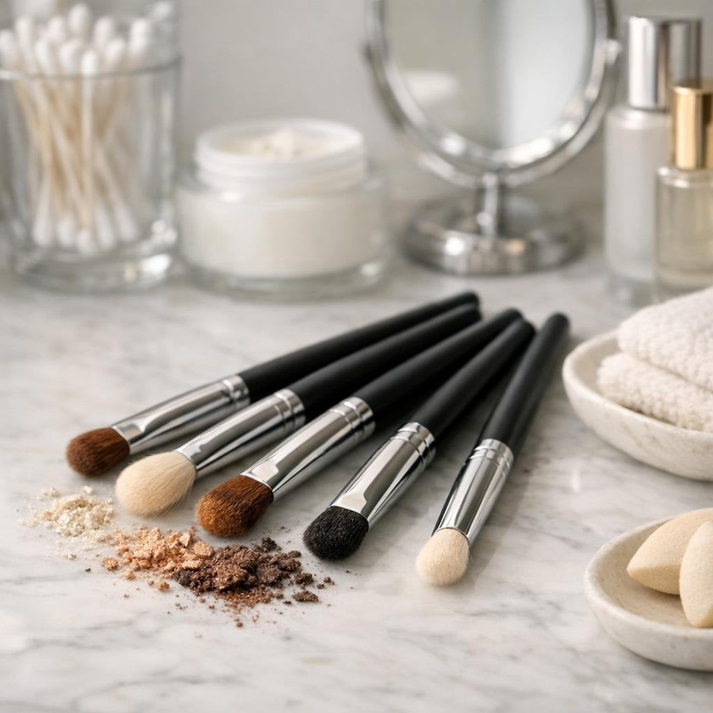 Professional eyeshadow brushes for packing, blending, and detailing