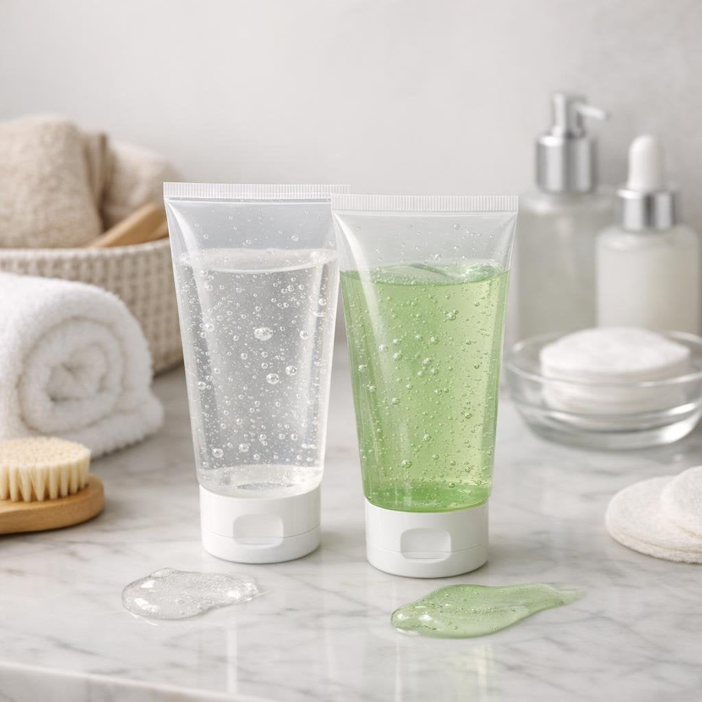 Gel face cleanser texture for daily makeup and SPF removal