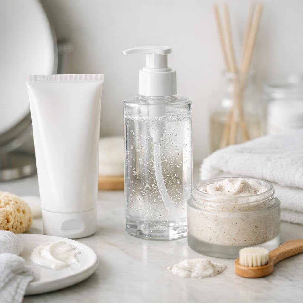 Facial cleansing oils, micellar water, brushes, and devices