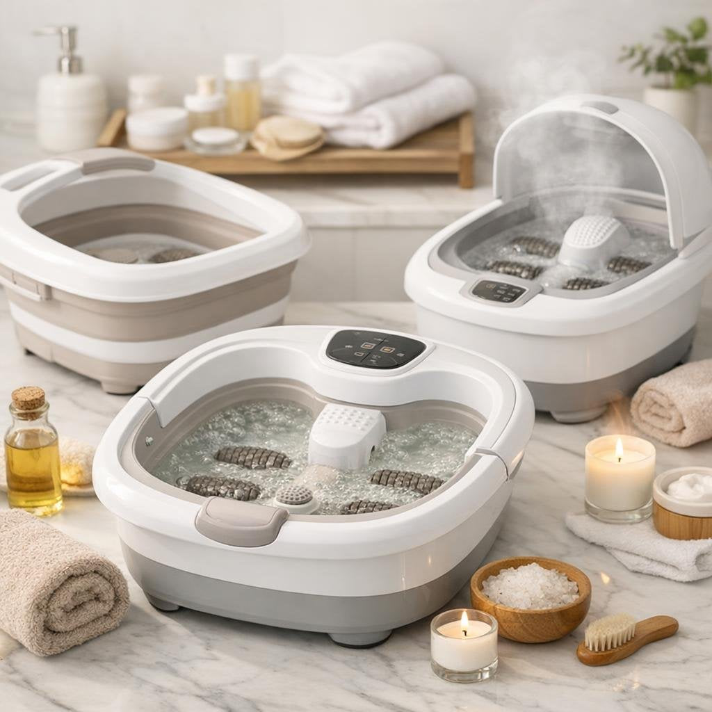 At-home foot spa set with file and cream