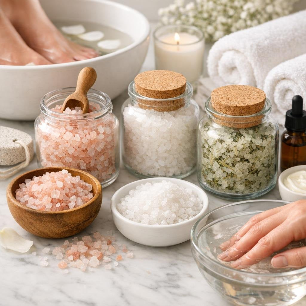 Foot and hand bath salts for warm soaking
