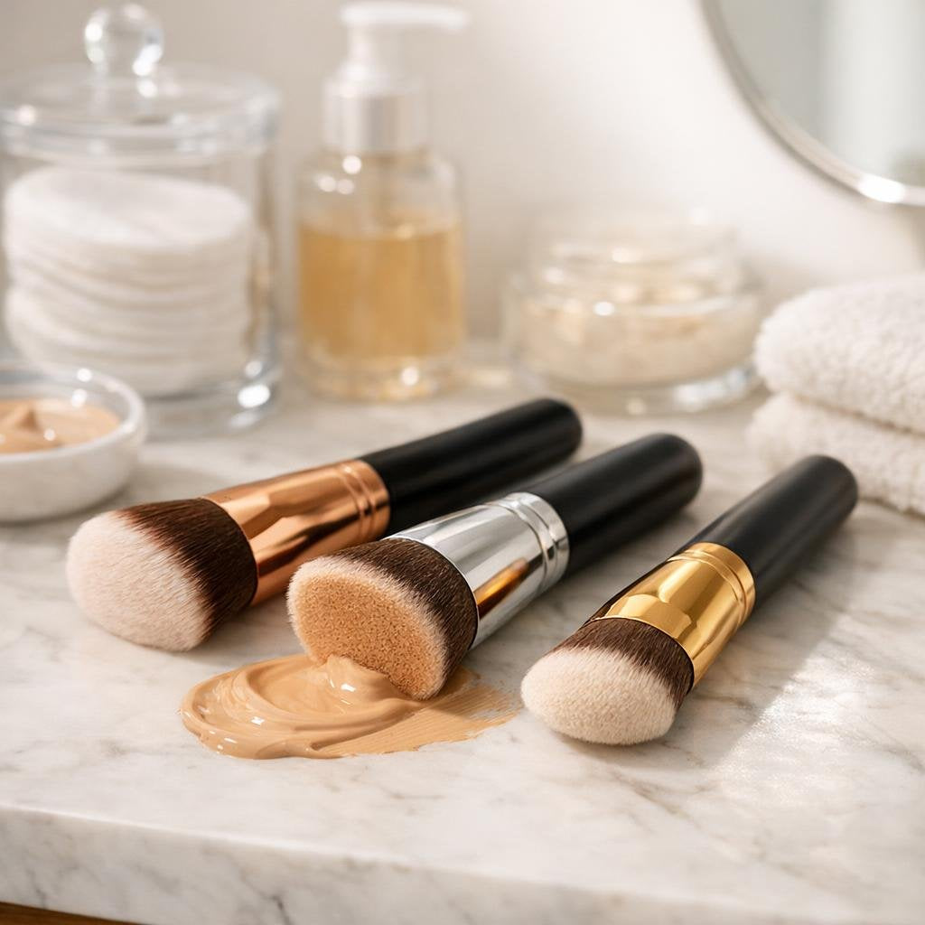 Foundation brushes for smooth, even coverage and buffing