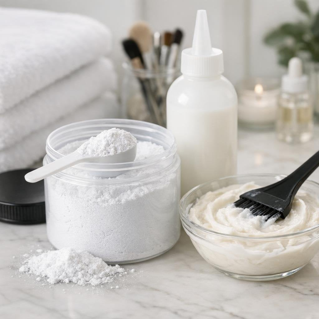 Professional powder hair bleach for controlled blonde lift