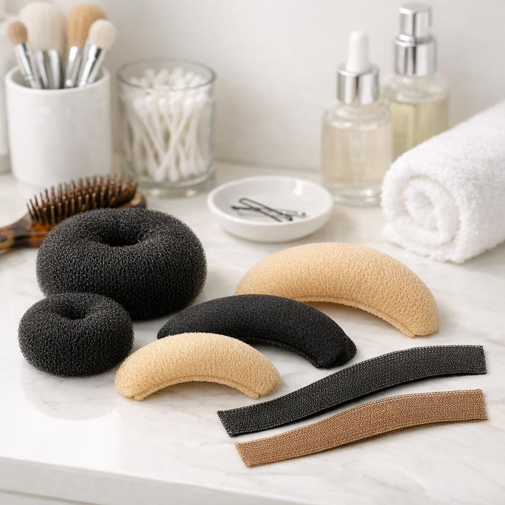 Professional bun and crown shapers for secure updos