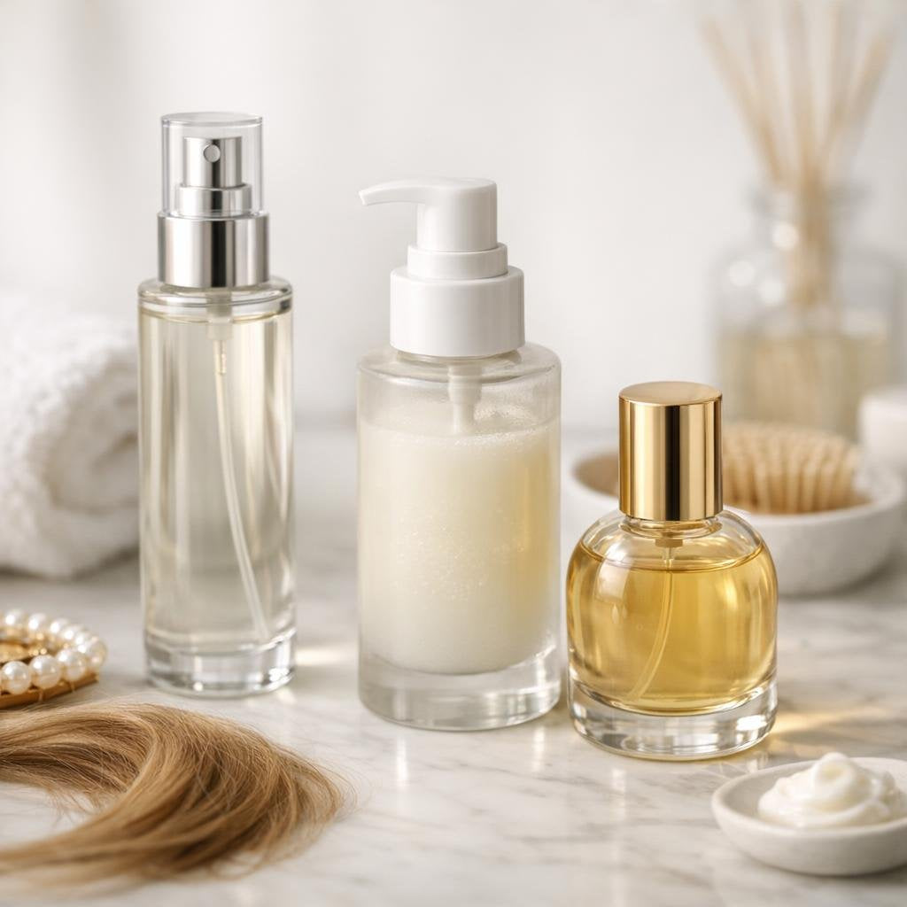 Hair fragrance mist collection for fresh-smelling strands