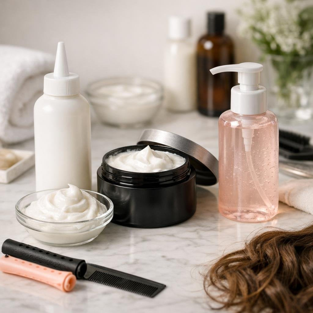 Perms, relaxers and texturizers for curl and smoothing