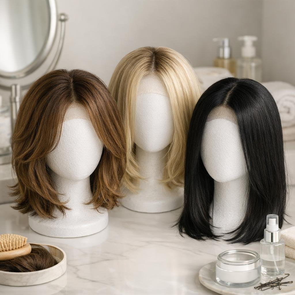 Natural hair replacement wig with realistic lace front