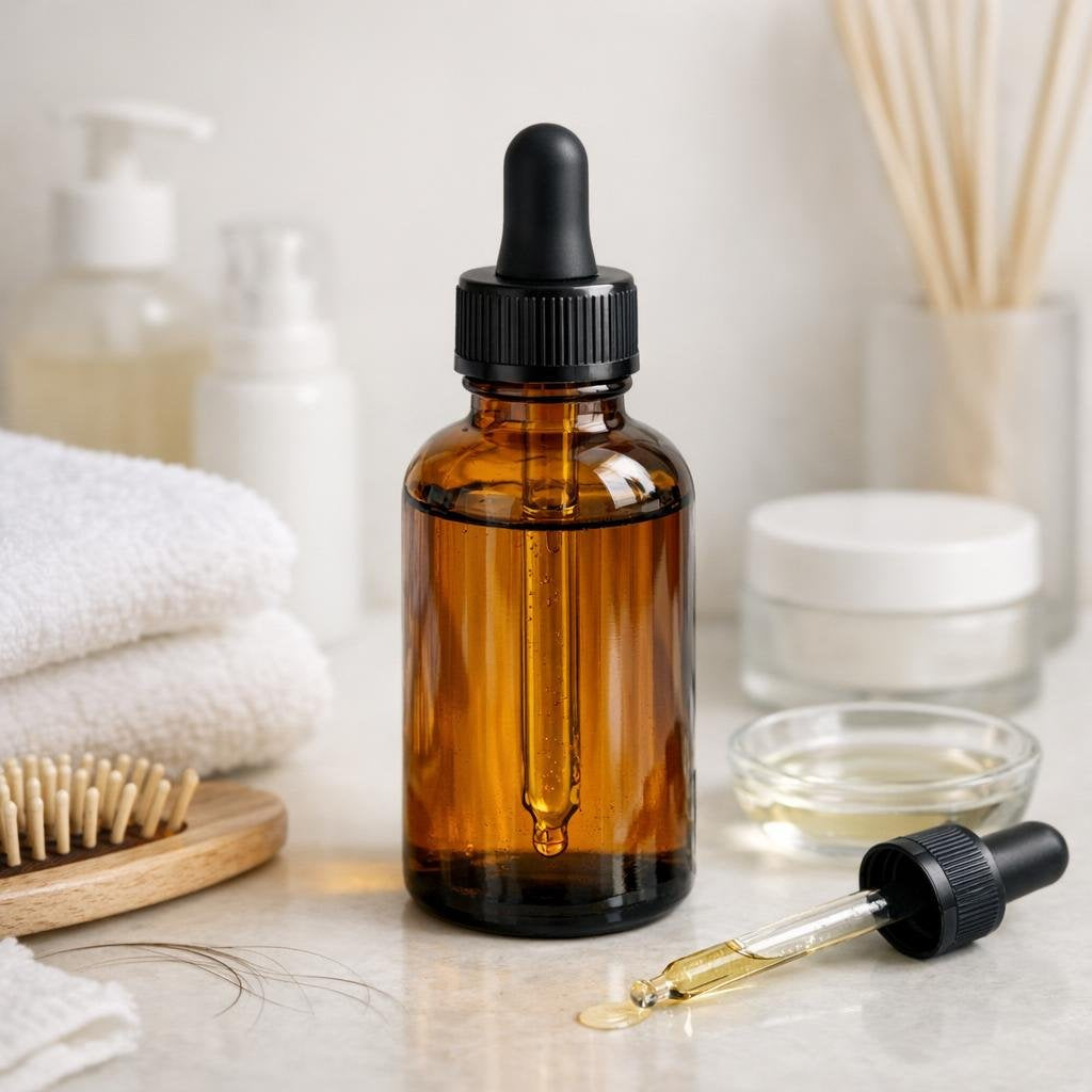 Hair tonic bottles for daily scalp care routine