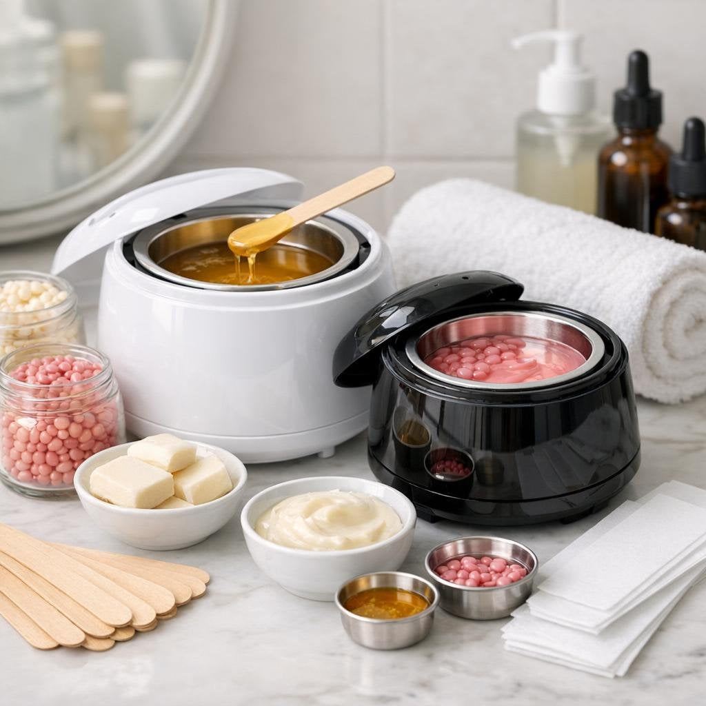 Wax warmer with applicators, liners, and aftercare supplies