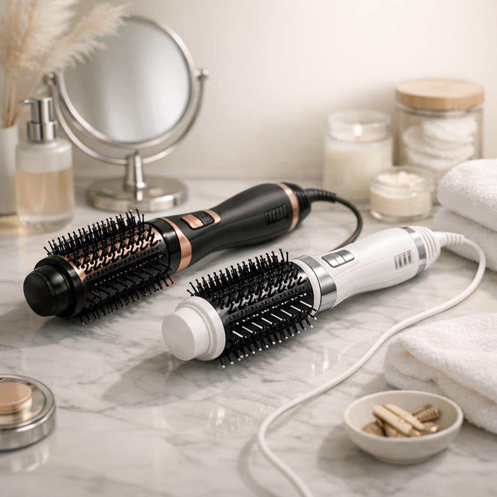 Hot-air hair brush for smooth, voluminous blowouts