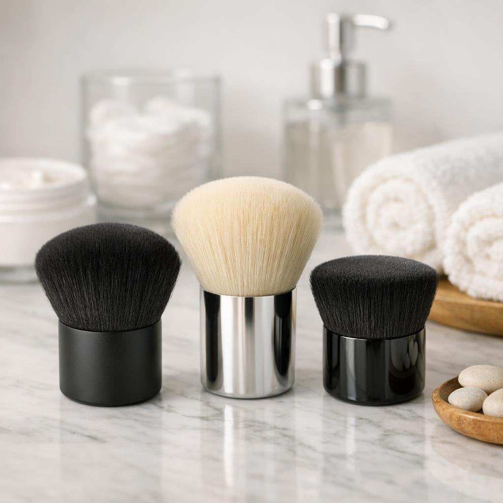 Dense kabuki brushes for foundation and powder blending