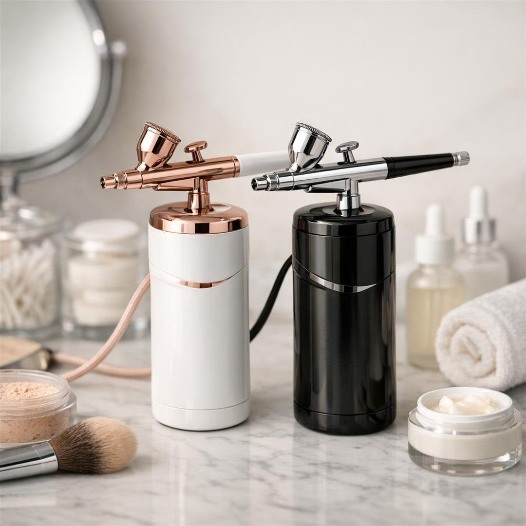 Airbrush makeup system with compressor and spray wand