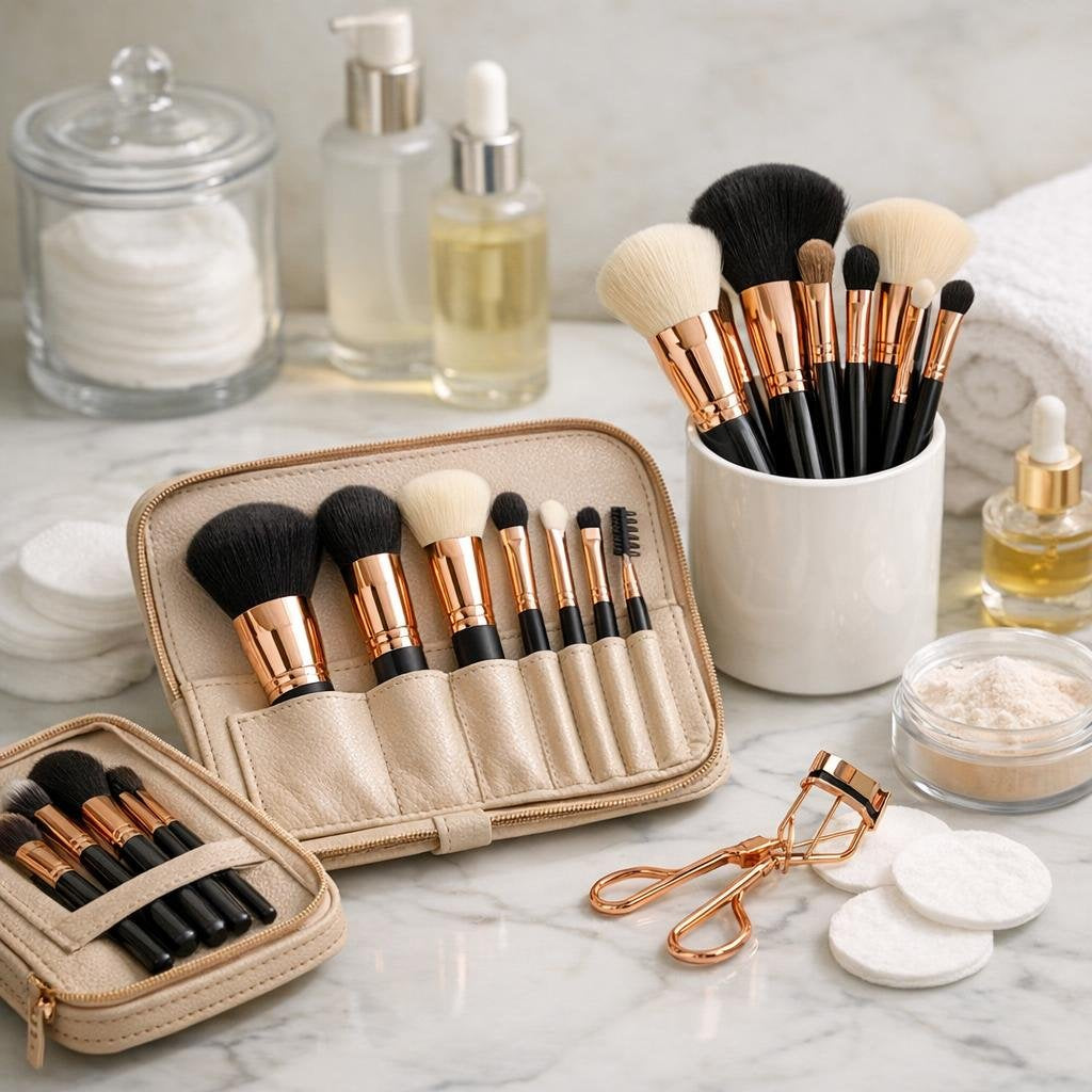 Makeup brush set for face and eye blending