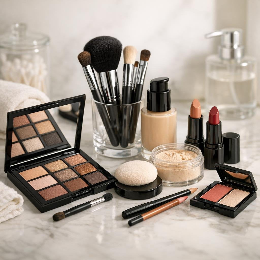 Curated makeup sets with palette and essential tools