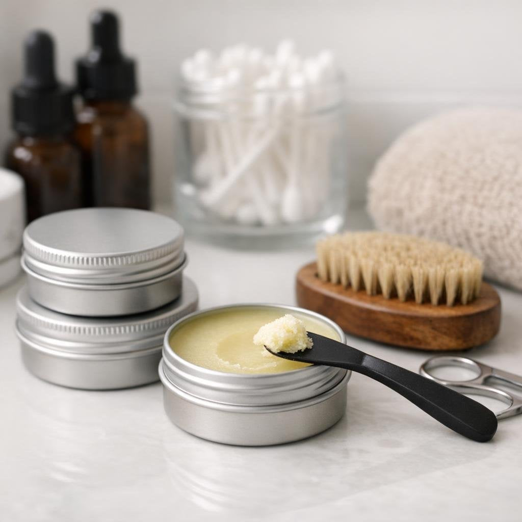 Mustache wax tins for precise shaping and lasting hold