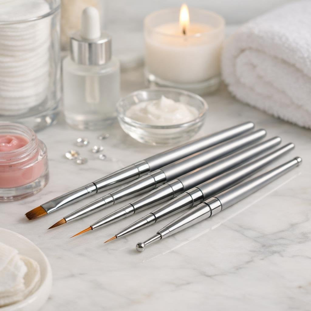 Precision nail art brushes for detailed manicure designs