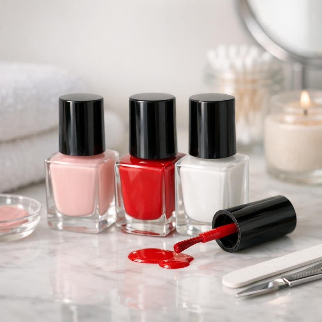 Assorted nail polish colours for smooth glossy finish