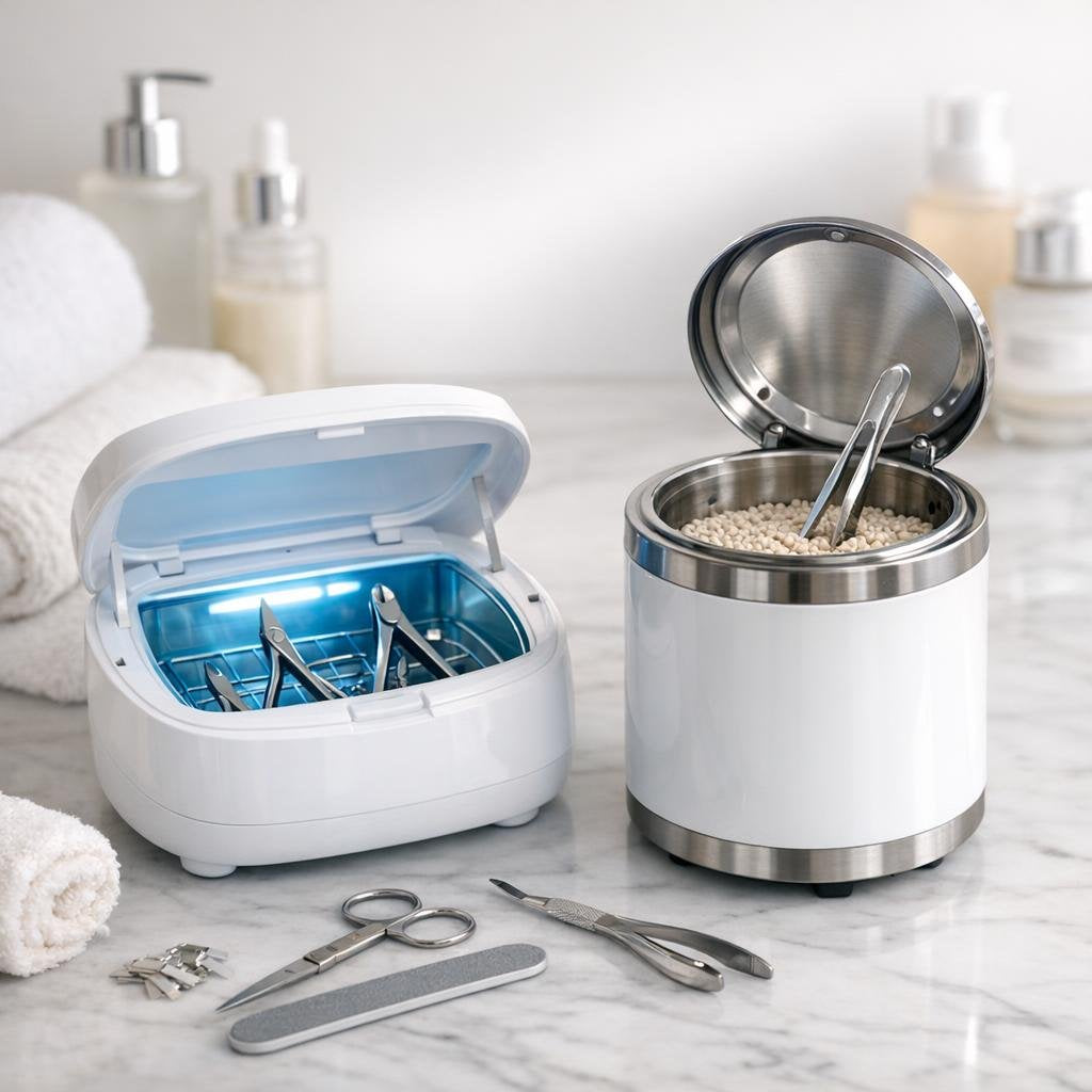 Nail tool sterilizer for clean salon station hygiene