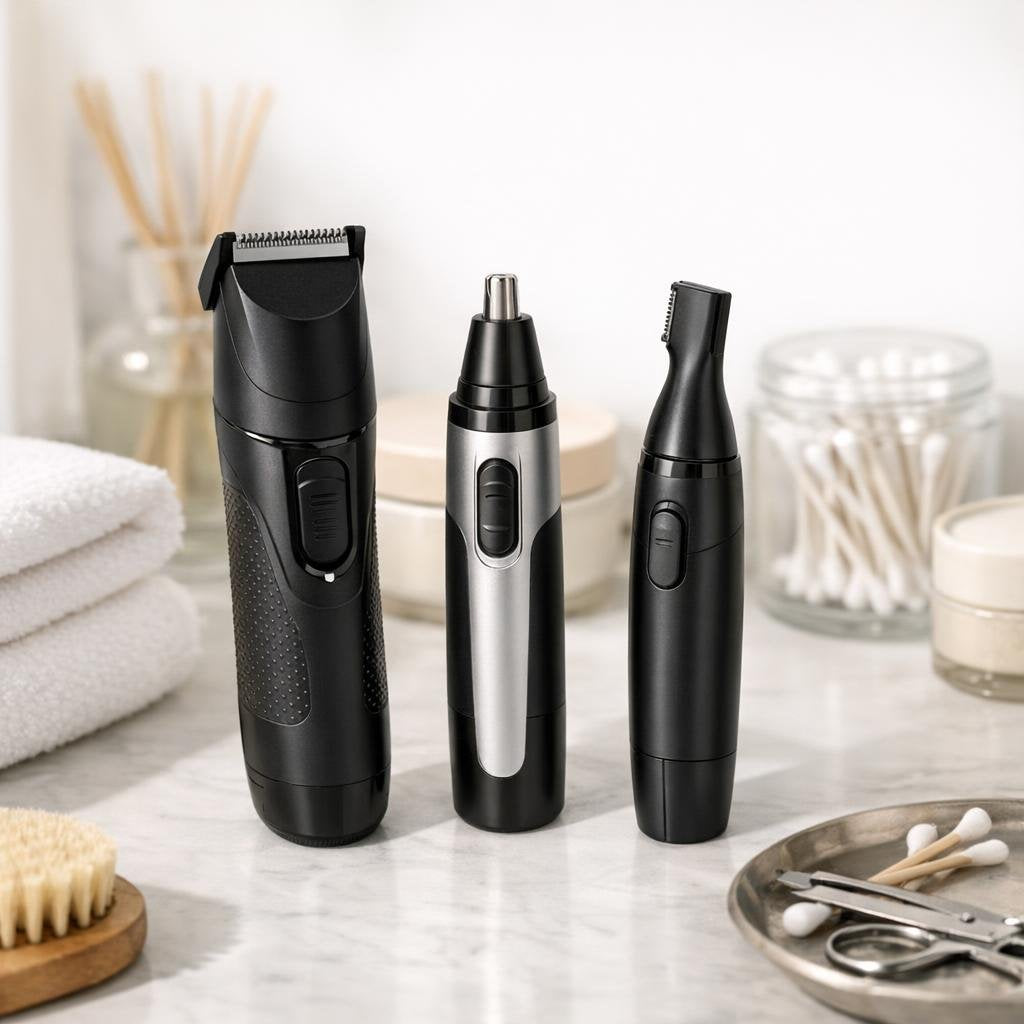 Personal groomers and trimmers arranged for at-home care