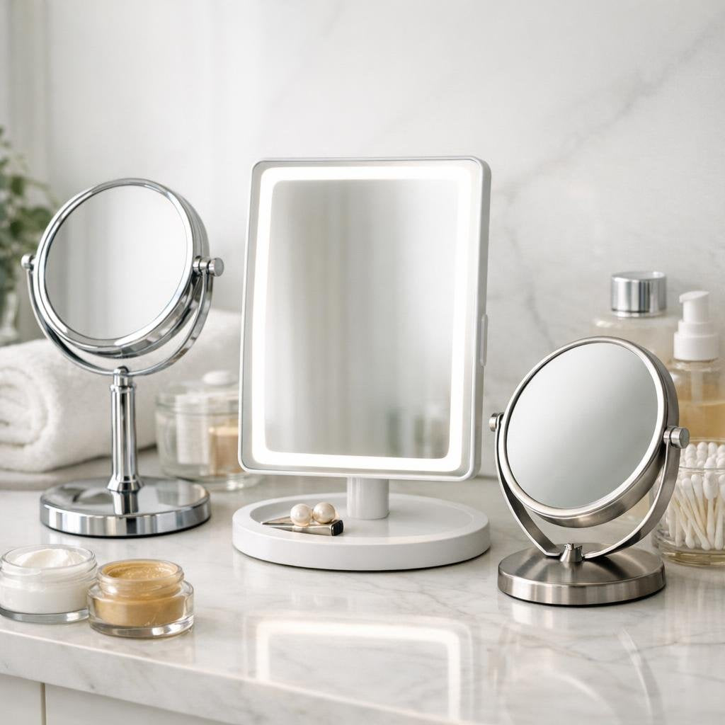 Personal mirrors for daily grooming, travel, and vanity