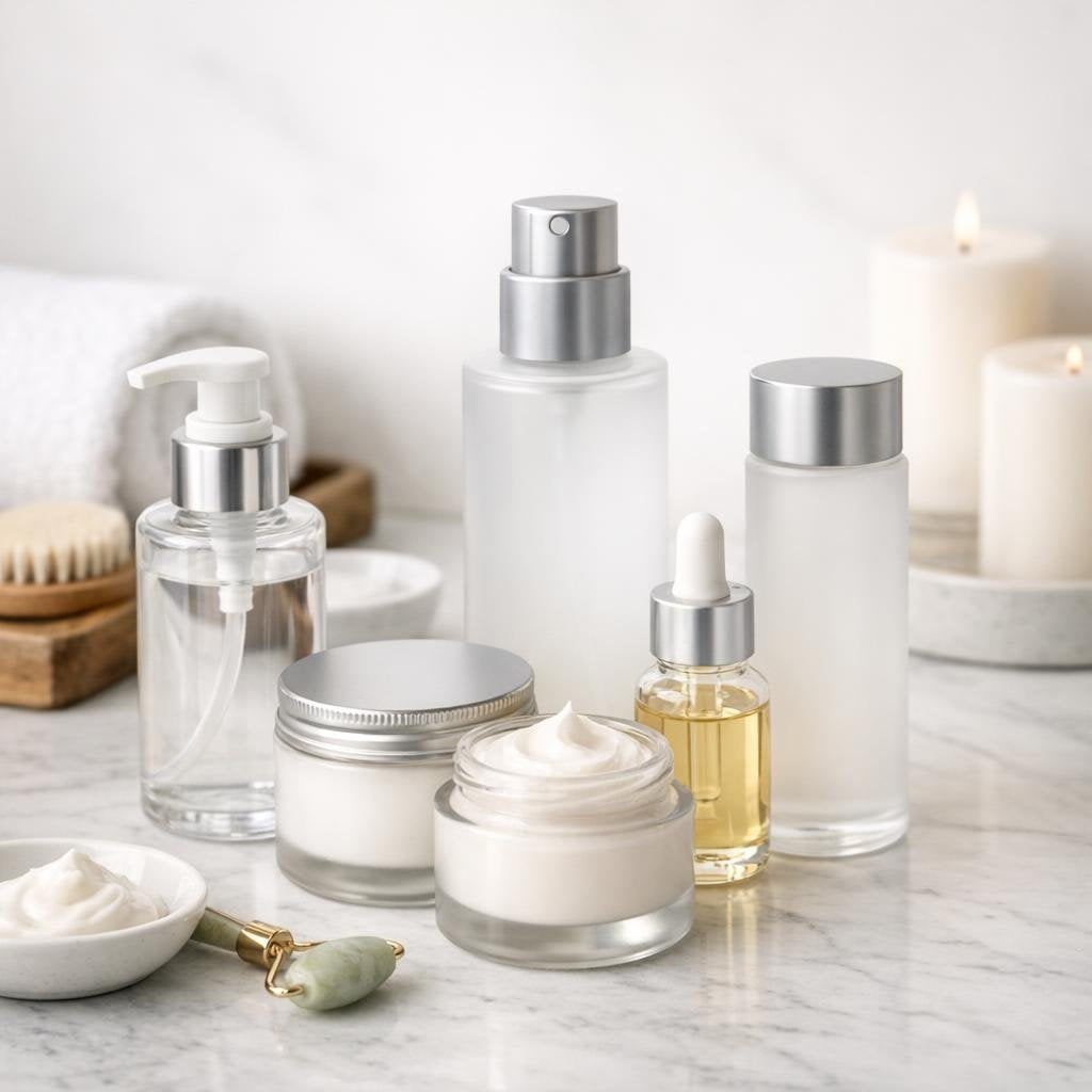 Refillable cosmetic bottles and jars for organized travel