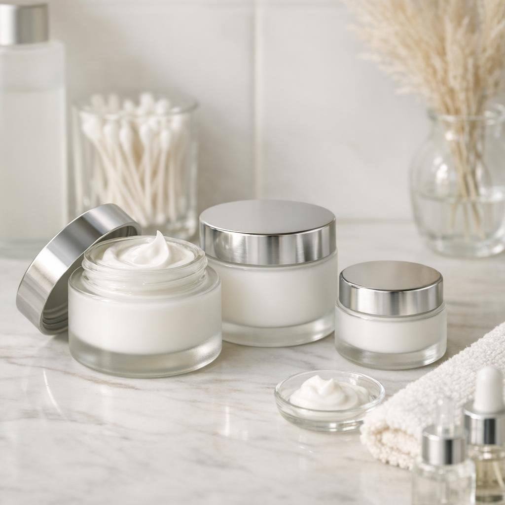 Refillable cosmetic jars for creams, balms, and travel
