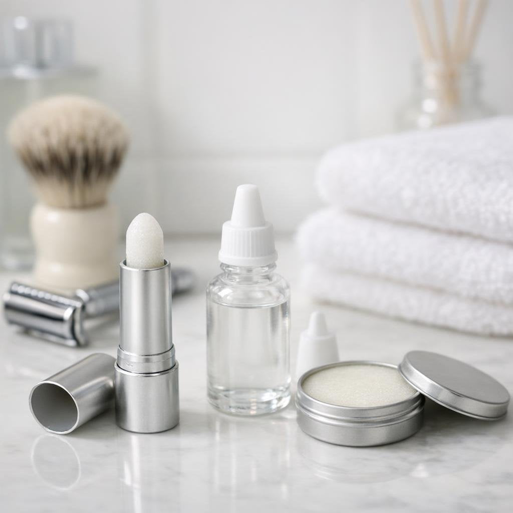 Shaving styptic treatments for minor nicks and touch-ups