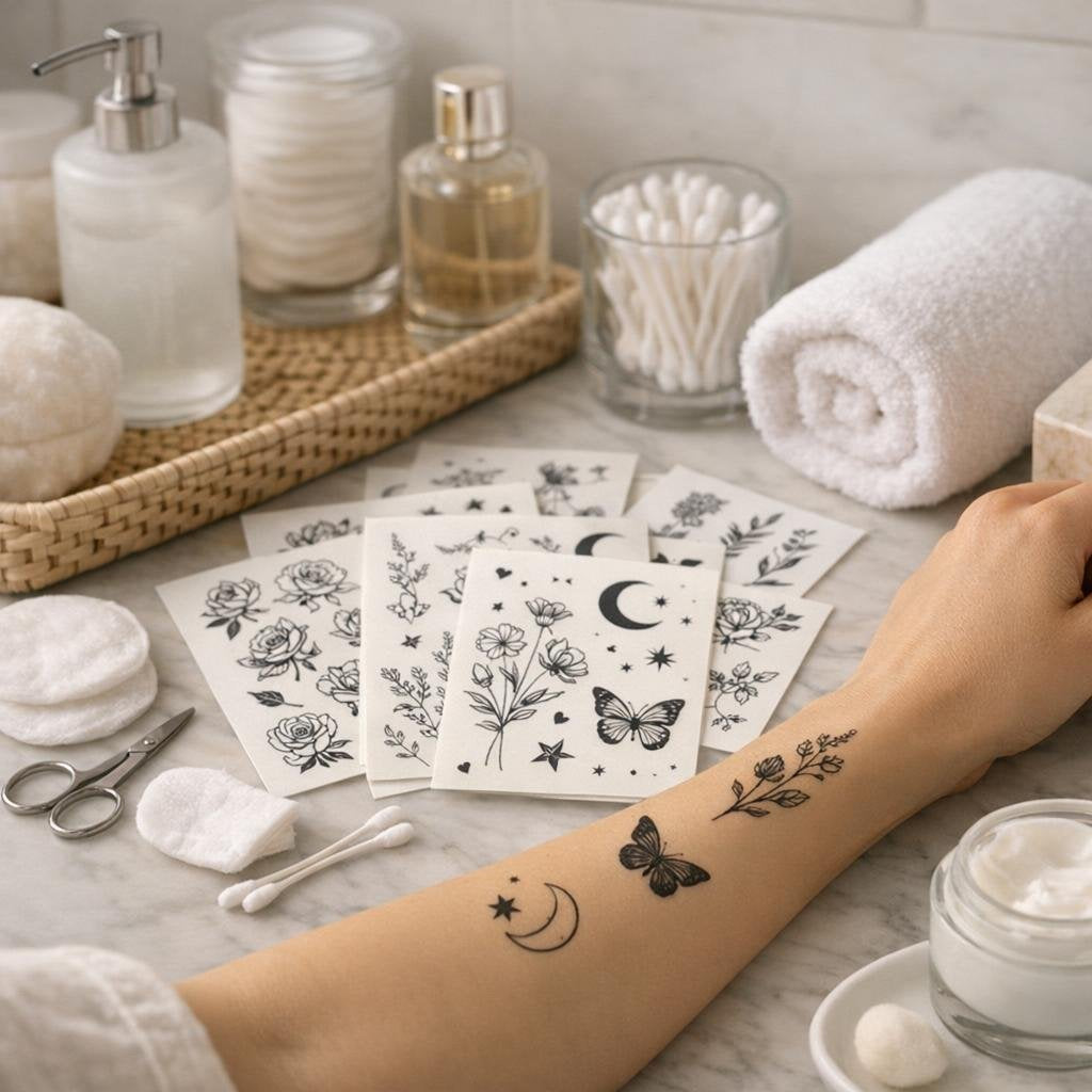 Assorted temporary tattoos for wrist and forearm styling