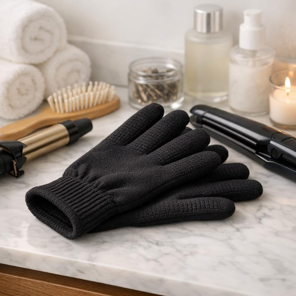 Heat-resistant thermal styling gloves for curling and straightening