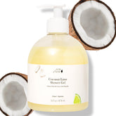 100% PURE Coconut Lime Shower Gel bottle front view for a refreshing cleanse.
