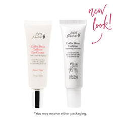 100% PURE Coffee Bean Caffeine Eye Cream vitamin E offers antioxidant support near delicate skin.