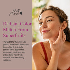 100% PURE Healthy Foundation creamy swirl demonstrates blendable, nourishing texture.