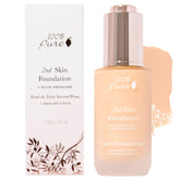 100% PURE 2nd Skin Foundation shade 4 bottle close-up with warm olive undertone for medium skin