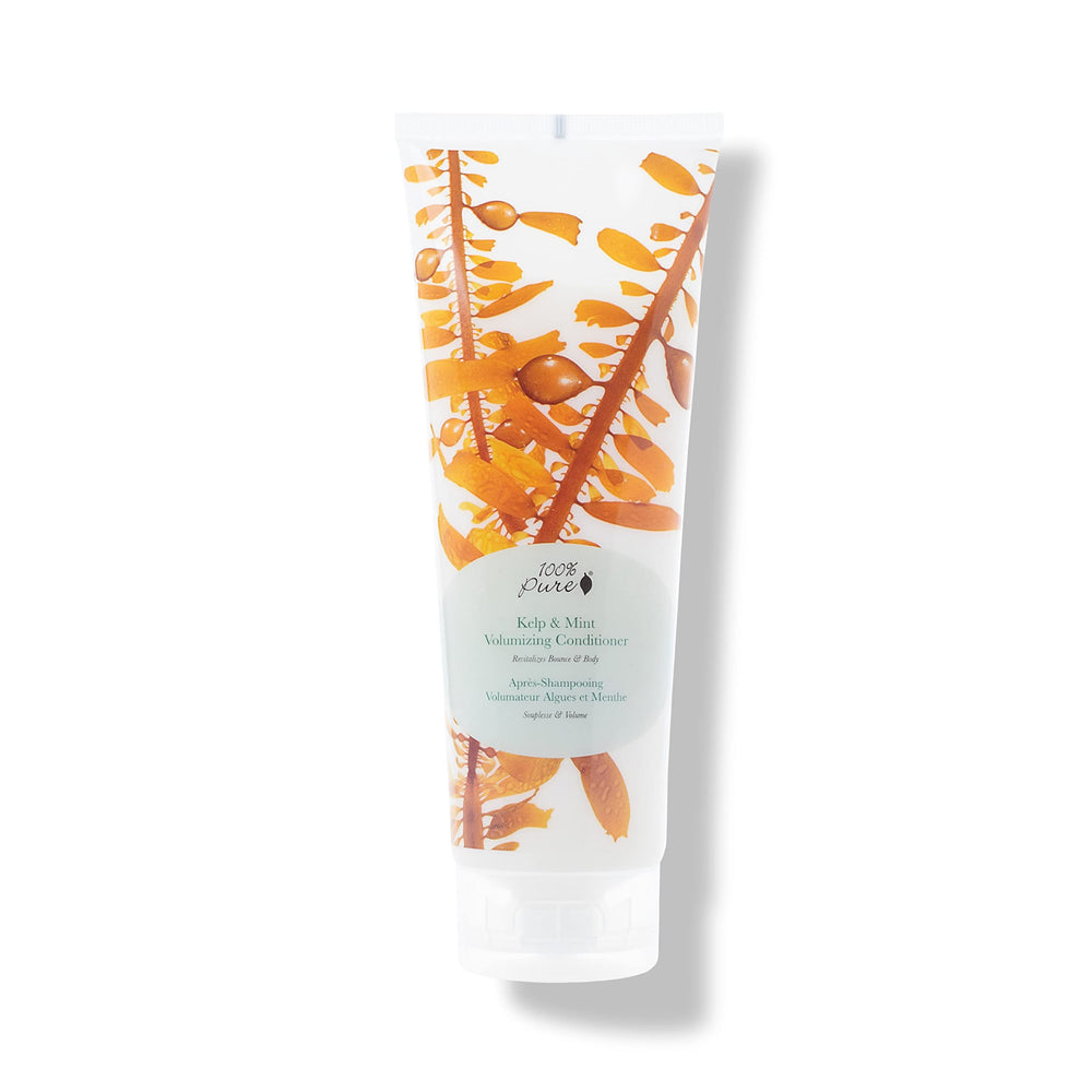100% PURE kelp-mint conditioner bottle for volumizing hydration and healthy shine.