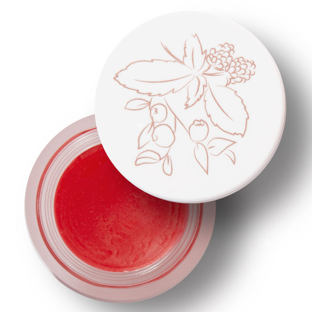 100% PURE lip-cheek-tint Cranberry Glow compact delivers natural color with fruit pigments.