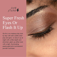100% PURE Pretty Naked palette swatches reveal fruit-pigmented neutral tones.